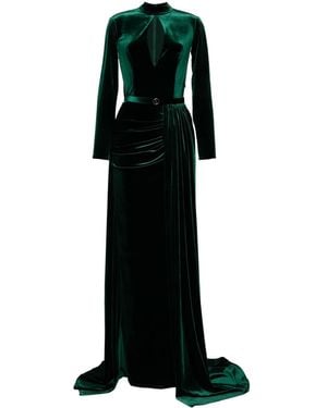 Saiid Kobeisy Velvet Long Dress - Black