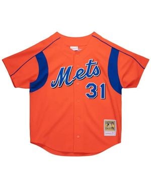 Mitchell & Ness Jersey Con Botones Y Manga Corta - Naranja