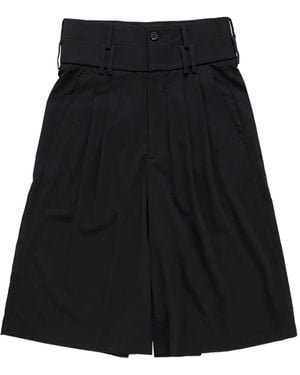 NAMACHEKO Shorts mit doppeltem Bund - Schwarz