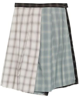 Song For The Mute Patchwork Check Shorts - Grey