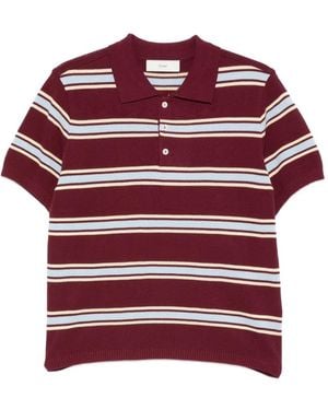 DUNST Striped Polo Shirt - Red
