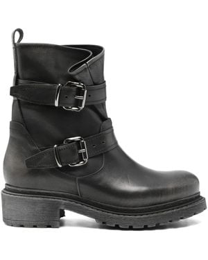 METISSE 40Mm Buckle Round-Toe Boots - Black