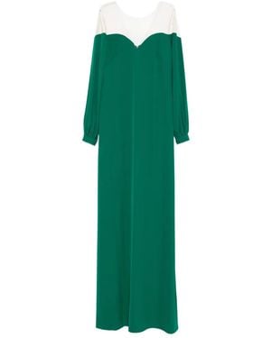 Cristallini Langärmeliges Carmen Maxikleid - Grün