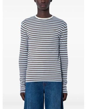 ERL Striped Crew-Neck T-Shirt - Blue