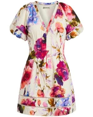 Nicholas Robe Annika Ss À Fleurs - White