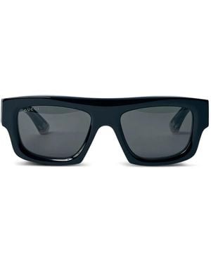 Gucci Rectangle-Frame Sunglasses - Blue