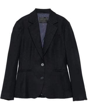 Dondup Logo-Plaque Single-Breasted Blazer - Blue