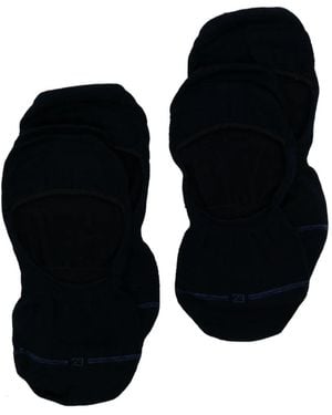 ZEGNA Logo-Detail No-Show Socks - Black