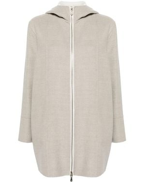Eleventy Hooded Wool Jacket - White