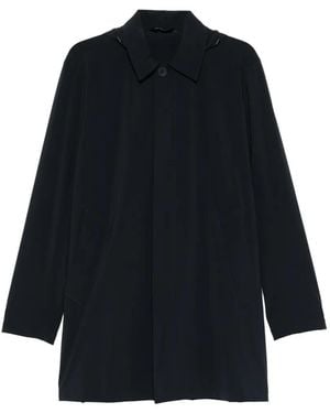 Manuel Ritz Buttoned Hooded Coat - Blue