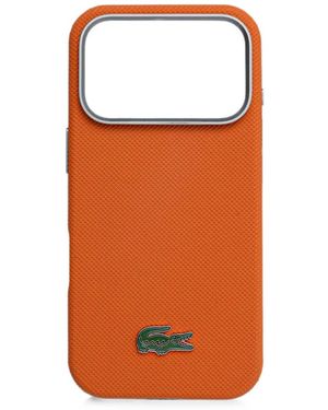 Lacoste Coque D'Iphone 17 Pro À Plaque Logo - Orange