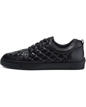 Leandro Lopes Ezio Quilted-Pattern Trainers - Black