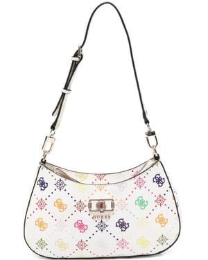 Guess Logo-Plaque Shoulder Bag - White