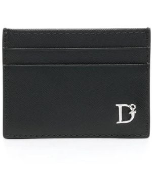 DSquared² Logo-Plaque Leather Wallet - Black
