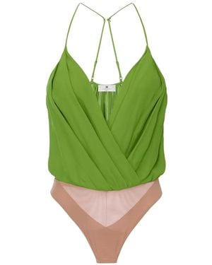 Elisabetta Franchi V-Neck Bodysuit - Green