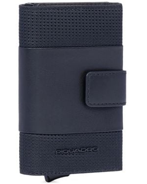 Piquadro Mesh-Panel Card Holder - Blue