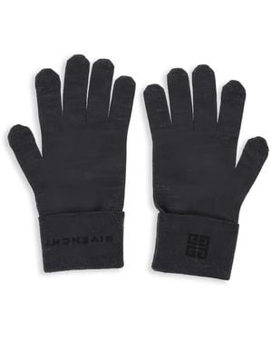 Givenchy Guantes Con Logo Bordado - Negro