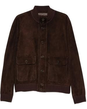 Salvatore Santoro Patch-Pocket Suede Jacket - Brown