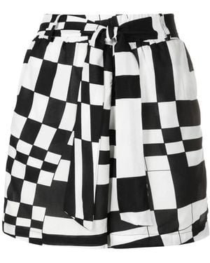 Amir Slama Geometric-Print Shorts - Black