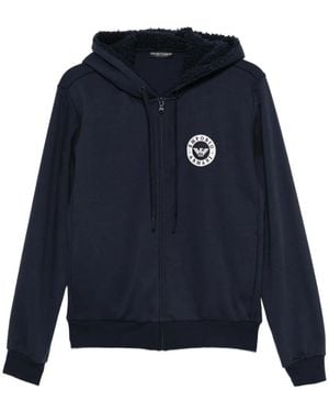 Emporio Armani Hoodie mit Logo-Patch - Blau