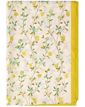 Longchamp Schal Mit Blumenstickerei - Mettallic
