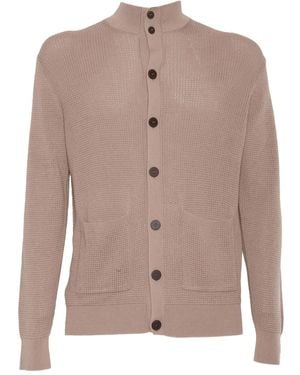 Ballantyne Button-Fastening Waffle-Knit Cardigan - Brown