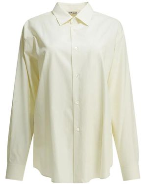 AURALEE Button-Up Long-Sleeve Shirt - White