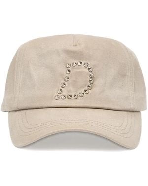 Dime Stud-Embellished Waxed Cap - Natural