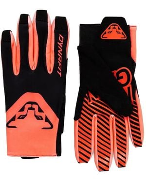 Dynafit Dna Logo-Print Striped Gloves - Red