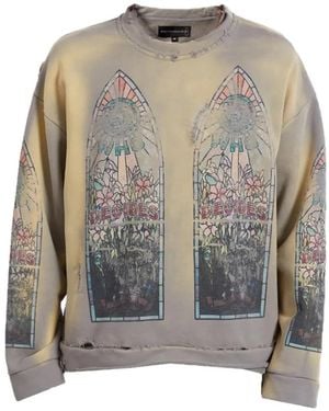 Who Decides War Faded Graphic Crewneck Jumper - Grey