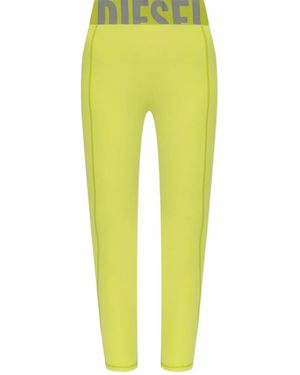 DIESEL Adeline Logo-Waistband Leggings - Yellow