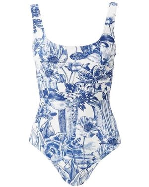 Melissa Odabash Nevada Floral-Print Swimsuit - Blue