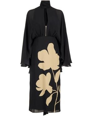 Johanna Ortiz Post Treasured Floral Midi Dress - Black