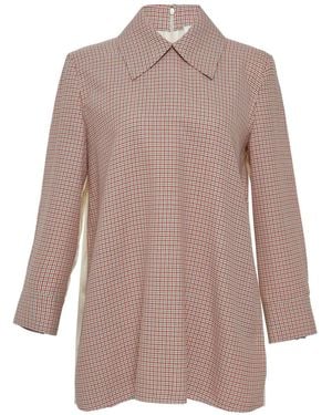Jil Sander University Checked Top - Brown
