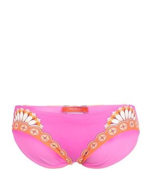 La DoubleJ Sunset Floral-Print Bikini Briefs - Pink