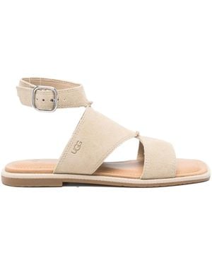 UGG Delray R 2.400 Ankle-Strap Suede Sandals - Natural