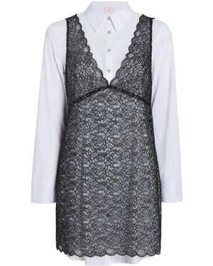 Cinq À Sept Catilina Lace-Overlay Dress - Grey