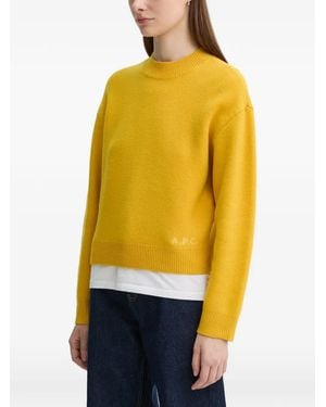 A.P.C. Esther Crewneck Logo Jumper - Yellow