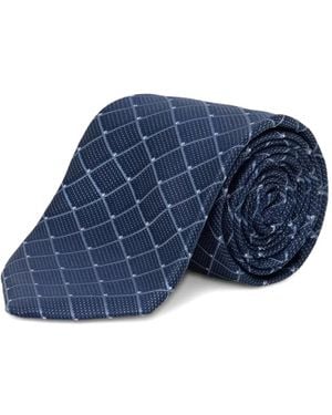 Michael Kors Check-Pattern Tie - Blue