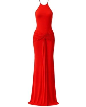 The New Arrivals Ilkyaz Ozel Euphorie Knot-Detail Maxi Dress - Red