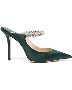 Jimmy Choo 100Mm Crystal-Embellished Pointed Mules in Pink | Lyst