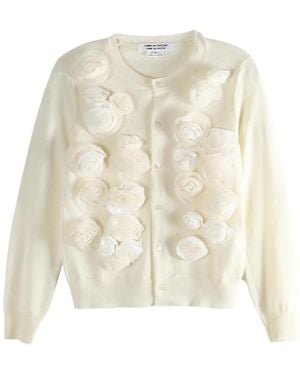 Comme des Garçons Cardigan Mit Rosendetail - Weiß