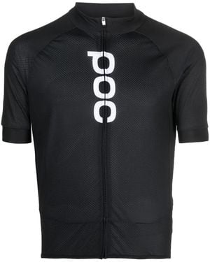 Poc Logo-Print Zipped Cycling Top - Black