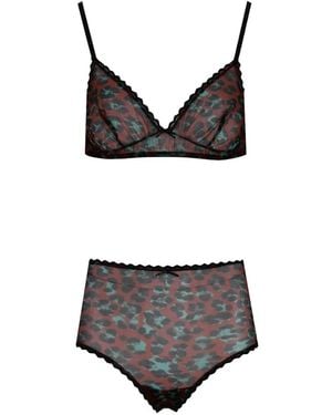 Laura Urbinati Soutien-Gorge À Imprimé Léopard En Mesh - Brown
