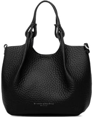 Gianni Chiarini Dua Grained-Texture Tote Bag - Black