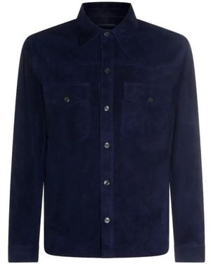Salvatore Santoro Buttoned Suede Jacket - Blue