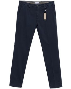 Manuel Ritz Logo-Patch Belt-Loop Trousers - Blue