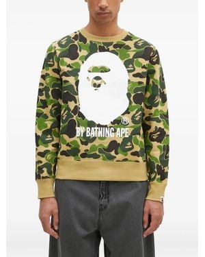A Bathing Ape Felpa Con Stampa Camouflage - Verde