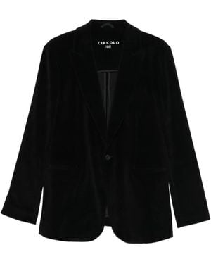 Circolo 1901 Blazer En Velours À Simple Boutonnage - Noir