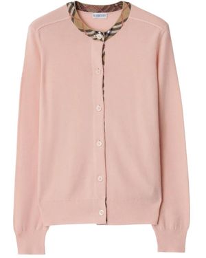 Burberry Vest Met Geruite Zoom - Roze